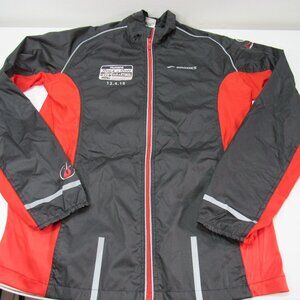 Brooks Marathon Finisher Rock N Roll Windbreaker Full Zip Jacket Women L Blk Red